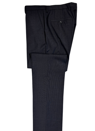 Hugo Boss Charcoal Gray Micro-Check Slim Fit Notch Lapel 2-Button Suit 40L - The Suit Depot