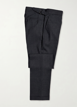 Polo Ralph Lauren Mens Charcoal Weave Notch Lapel Custom Fit 2-Button Wool Suit - 40L