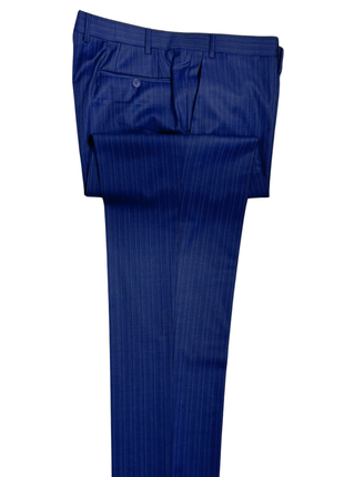 Canali Blue Pinstripe Classic Fit Notch Lapel Wool 2-Button Suit 46R - The Suit Depot
