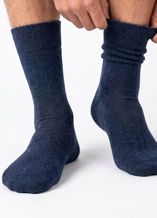 Rizzi Navy Pure Cotton Aloe Vera Infused Non-Biding Seamless Socks