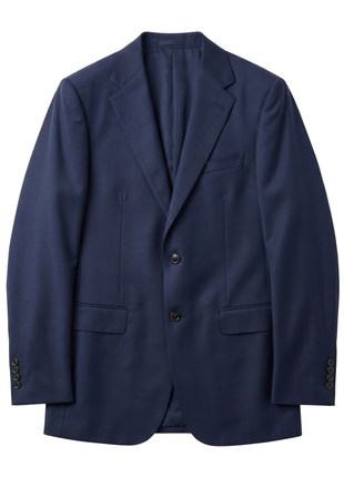Centrion Navy Blue Classic Fit Notch Lapel Wool 2 Piece Suit