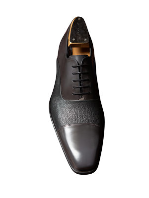 Mezlan Mens Gray Cap Toe Lace-up Oxford Leather Dress Shoes, 8.5 / Medium