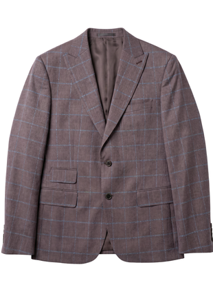Romaster Purple Check Wool Blend Slim Fit Peak Lapels2 Piece Suit - The Suit Depot
