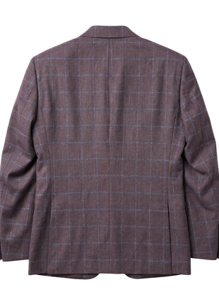 Romaster Purple Check Wool Blend Slim Fit Peak Lapels2 Piece Suit - The Suit Depot