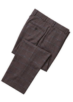 Romaster Purple Check Wool Blend Slim Fit Peak Lapels2 Piece Suit - The Suit Depot