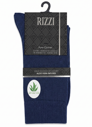 Rizzi Navy Pure Cotton Aloe Vera Infused Non-Biding Seamless Socks