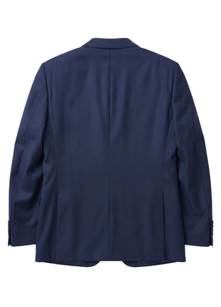Centrion Navy Blue Slim Fit  Notch Lapel Wool 2 Piece Suit