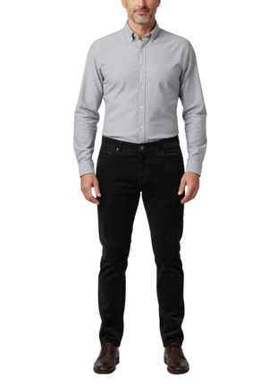 Label E Black Regular Fit Cotton Stretch Five-pocket Corduroy Pants