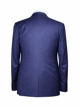 Corneliani Mens Solid Navy Fully-Canvassed Peak Lapels Slim Fit 3-Piece Wool Silk Suit - 42R - The Suit Depot