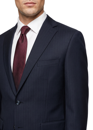 Bellucci By Steven Land Navy Blue  Wool Regular Fit Notch Lapel 2-Piece Suit - The Suit Depot