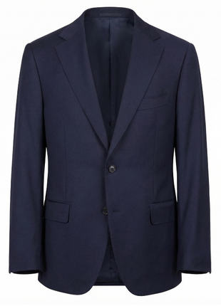 Tovaglia Solid Navy Portly Fit Notch Lapel Wool Cashmere 2-Button Suit