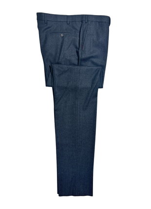 Isaia Mens Blue Nailhead Tweed Notch Lapel Slim Fit 2-Button Wool Suit - 44L