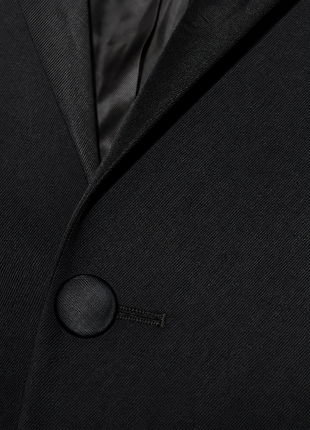 Profile Black Solid Black Satin Notch Lapel Slim Fit 2-Button Tuxedo - 44R