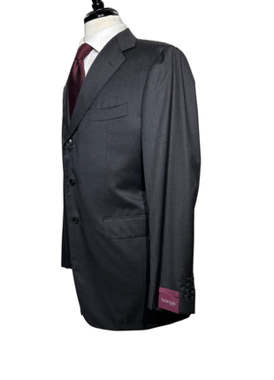 Sartoria Partenopea Mens Solid Charcoal Notch Lapel Slim Fit 3-button Wool Suit - 38R