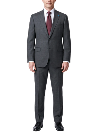 Blujacket Charcoal Gray  Wool Regular Fit Notch Lapel 2 Piece Suit