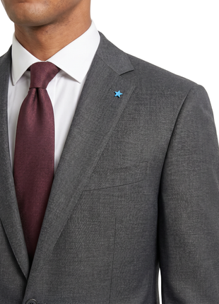 Blujacket Charcoal Gray  Wool Regular Fit Notch Lapel 2 Piece Suit
