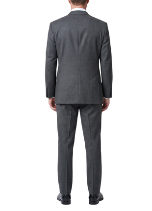Blujacket Charcoal Gray  Wool Regular Fit Notch Lapel 2 Piece Suit