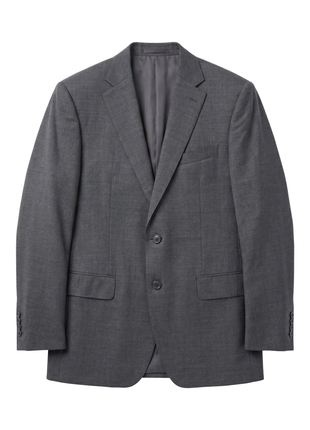 Blujacket Charcoal Gray  Wool Regular Fit Notch Lapel 2 Piece Suit