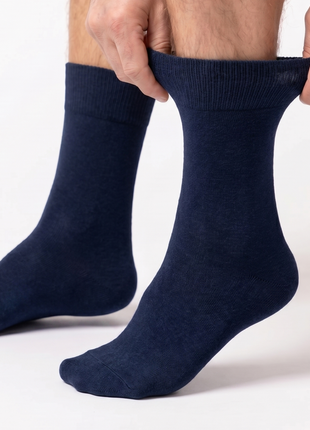 Rizzi Navy Pure Cotton Aloe Vera Infused Non-Biding Seamless Socks