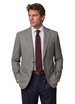 Gaubello Tan Blue Micro Houndstooth Classic Fit Wool Cashmere 2-Button Sport Coat 40R