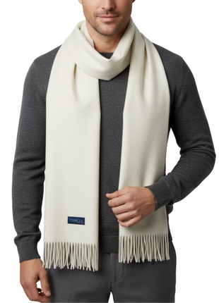 Tovaglia Mens Solid Cashmere Fringe Scarf