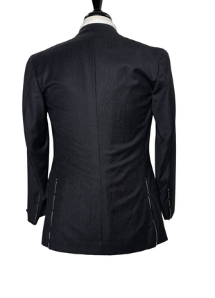 Sartoria Partenopea Mens Black Pinstripe Notch Lapel Classic Fit 3-button Wool Suit - 34R