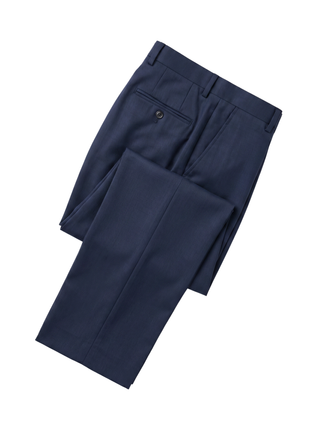 Centrion Navy Blue Classic Fit Notch Lapel Wool 2 Piece Suit