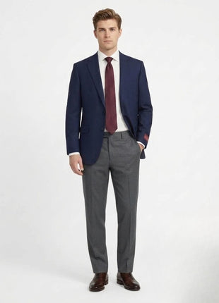 Sartoria Mazara Mens Navy Blue Weave Classic Fit 100% Wool Blazer Sportcoat