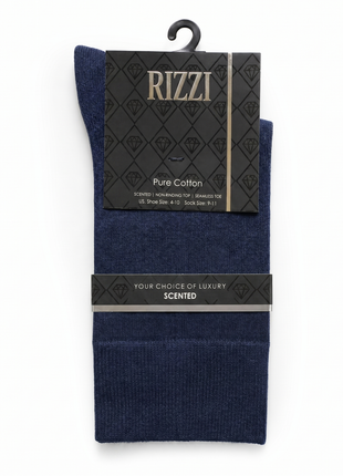 Rizzi Navy Pure Cotton Scented Non-Biding Seamless Socks
