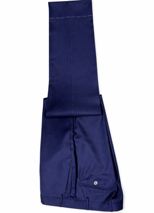 Corneliani Mens Solid Navy Fully-Canvassed Peak Lapels Slim Fit 3-Piece Wool Silk Suit - 42R - The Suit Depot