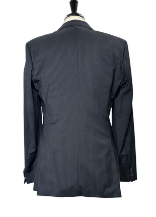 Hugo Boss Black Pinstriped Slim Fit Notch Lapel 2-Button Suit 40L - The Suit Depot