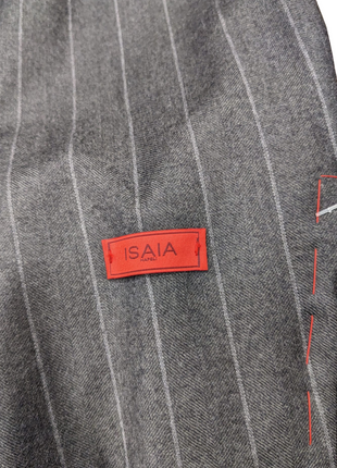 Isaia Mens Charcoal Gray Pinstriped 40S 100% Super 130s Wool 2 Piece Suit