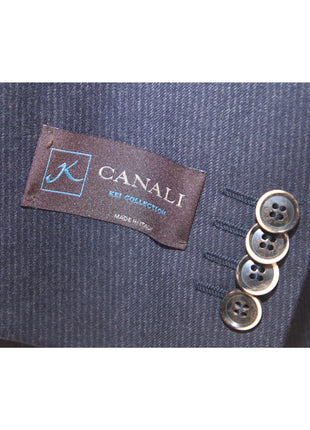 Canali Kei 38R Mens Navy Blue Pinstriped 2 Piece Classic Fit Suit