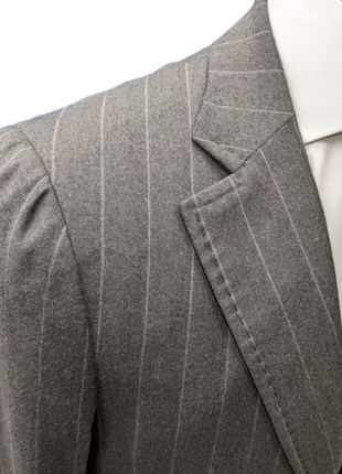Isaia Mens Charcoal Gray Pinstriped 40S 100% Super 130s Wool 2 Piece Suit
