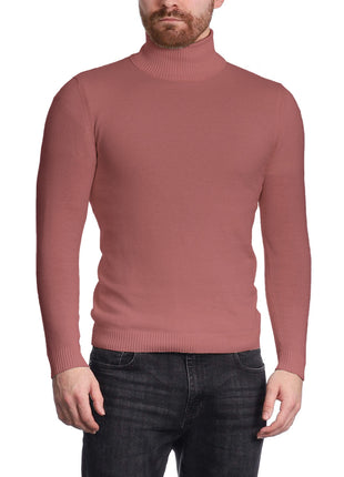 Arthur Black Men's Solid Pink Pullover Cotton Blend Turtleneck Sweater Shirt