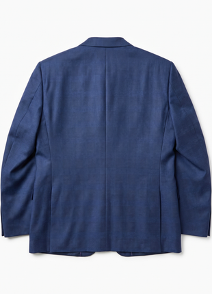 Sartoria Mazara Navy Blue Plaid Classic Fit Notch Lapel 2-Button Wool Suit