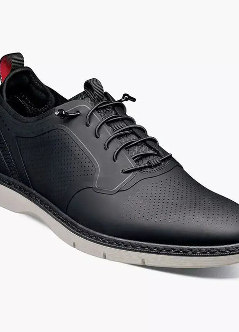 シルキーshoop Stacy Adams Synchro Mens Black Leather Lace Up Sneakers