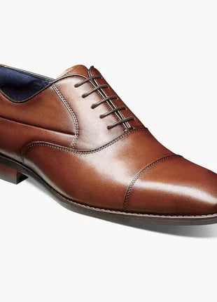 Stacy Adams Kallum Mens Cognac Brown Lace-up Oxford Leather Dress Shoes
