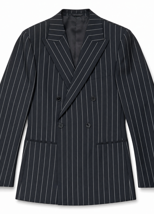 Ralph Lauren Purple Label Black Pinstripe 100% Wool Classic Fit 2-Button Suit 38R