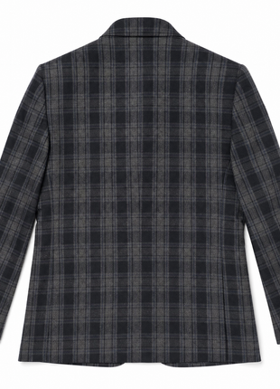 Luigi Bianchi Mantova Charcoal Gray with Black Plaid Classic Fit Wool 2-Button Sport Coat 42R