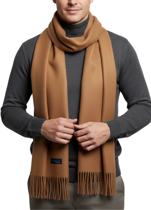 Tovaglia Mens Solid Cashmere Fringe Scarf