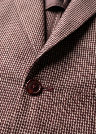 Ermenegildo Zegna Rust Red Micro Check Classic Fit Notch Lapel Wool Linen Silk 2-Button Sport Coat 36R
