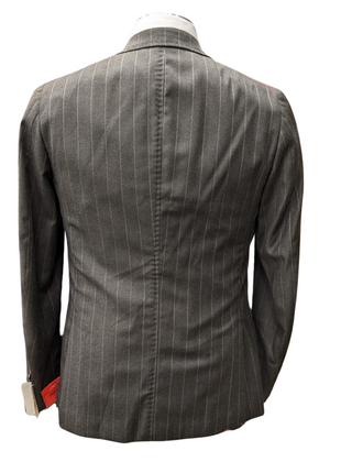 Isaia Mens Charcoal Gray Pinstriped 40S 100% Super 130s Wool 2 Piece Suit