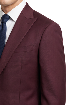 Raphael Solid Burgundy Slim Fit Peak Lapels 2 Piece Suit