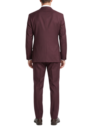 Raphael Solid Burgundy Slim Fit Peak Lapels 2 Piece Suit