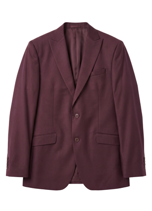 Raphael Solid Burgundy Slim Fit Peak Lapels 2 Piece Suit