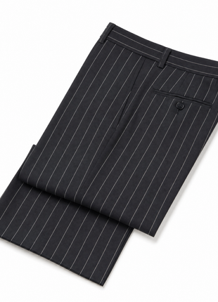 Ralph Lauren Purple Label Black Pinstripe 100% Wool Classic Fit 2-Button Suit 38R