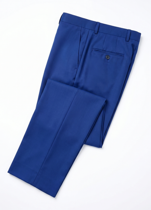 Raphael Mens Solid French Blue Slim Fit Peak Lapel 2-Button Suit