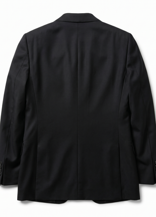 Tovaglia Solid Black Slim Fit Notch Lapel Wool Cashmere 2-Button Suit