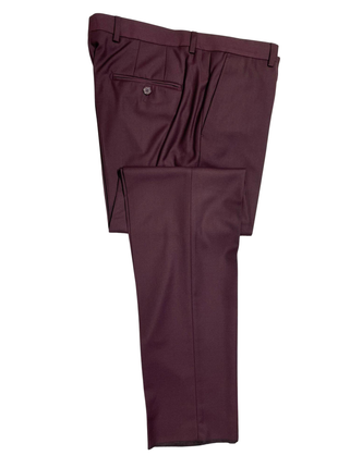 Raphael Solid Burgundy Slim Fit Peak Lapels 2 Piece Suit
